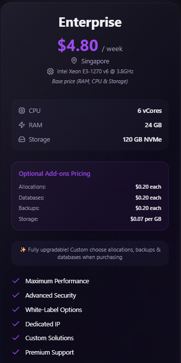 Enterprise Plan (Singapore)